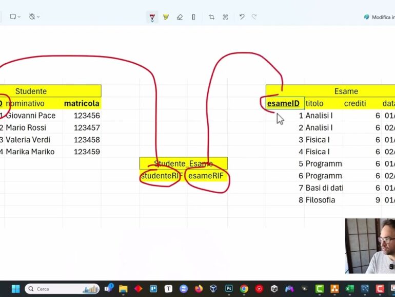 Trasformazione da ER a MySQL 12/20 – Simuliamo cosa succede in Excel con una relazione Molti a Molti