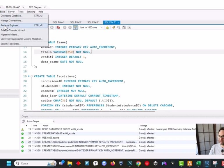 Trasformazione da ER a MySQL 16/20 – Attributi in tabella di appoggio nella relazione Molti a Molti