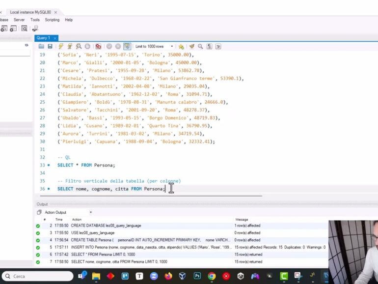 Query Language in MySQL 1/4 – Le SELECT, proiezione, AND/OR, ORDER BY e filtro date tramite BETWEEN